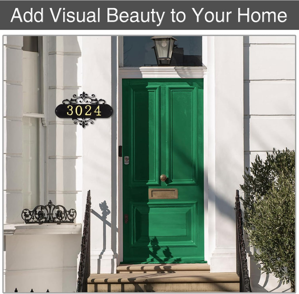 House Numbers for Outside,Metal House Address Numbers for Hotel House Home Office Garden Decorative Wall,Black Modern