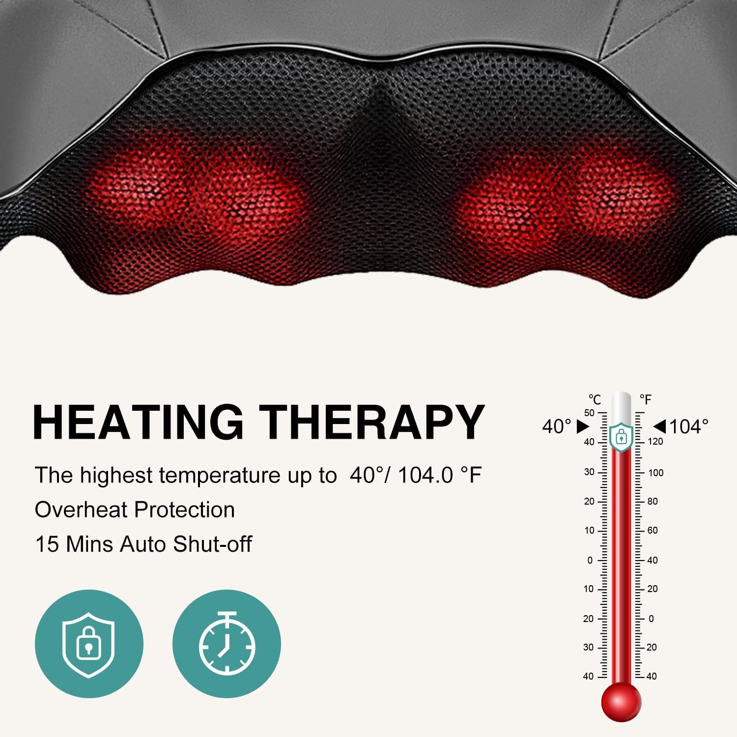 Shiatsu Neck Massager with Heat for Pain Relief Deep Tissue, 2026 Upgraded 3D Back Shoulder Kneading Massage Pillow