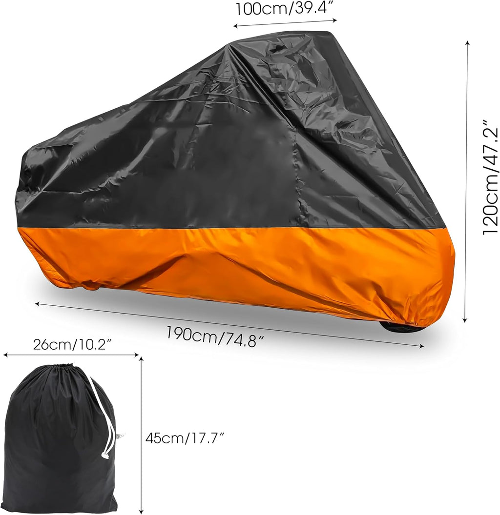 Motorcycle Cover XXXL Waterproof for Harley for Ultra Classic Davidson, Large for Street Glide for Electra for