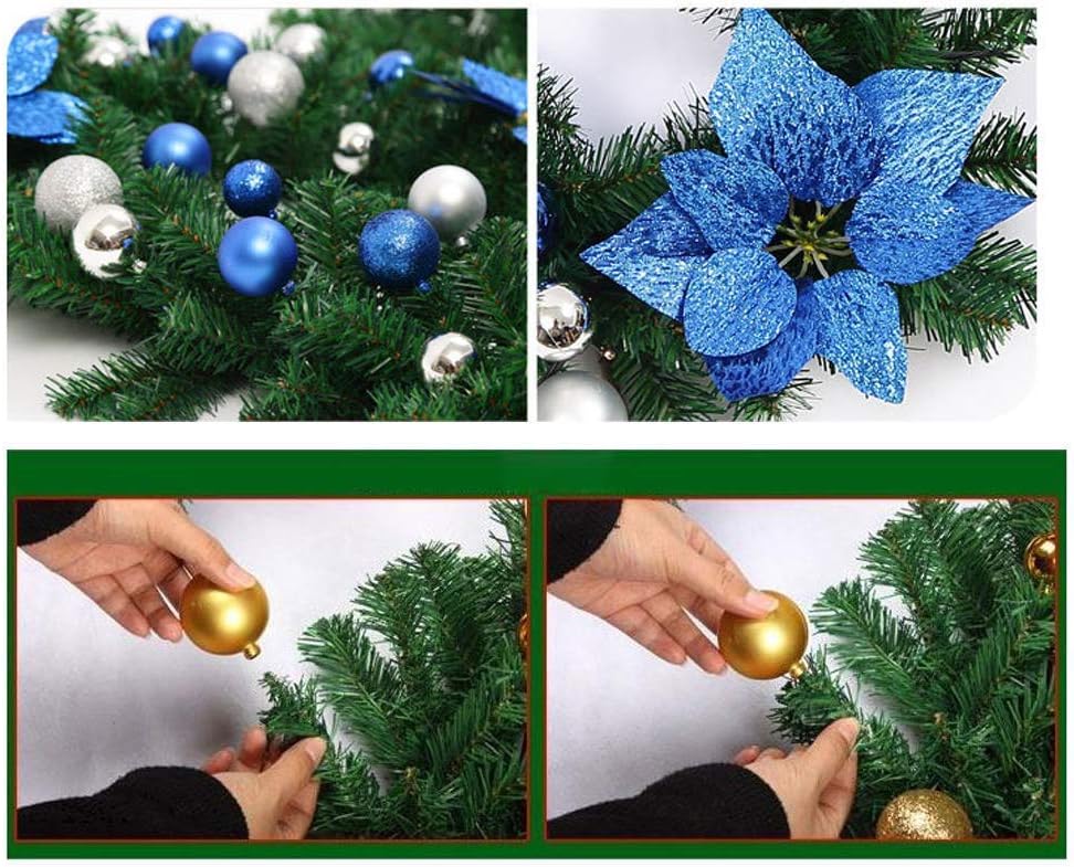 Christmas Illuminate Garland - 8.8 ft Rattan Artificial Flower Vine Plants Outdoor Decorations, Battery Operated