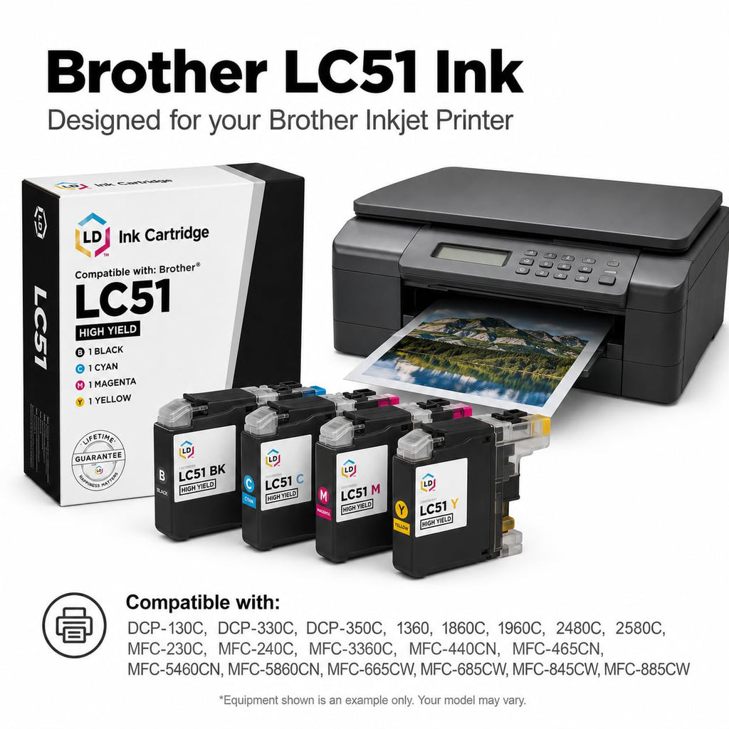 Products Compatible Ink Replacement for Brother LC51 (BCMY 5-Pack)