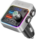 54W Bluetooth 5.3 Car Adapter, FM Transmitter 4-Port Fast Charging | Wireless FM Radio Music Player with Deep Bass, 5