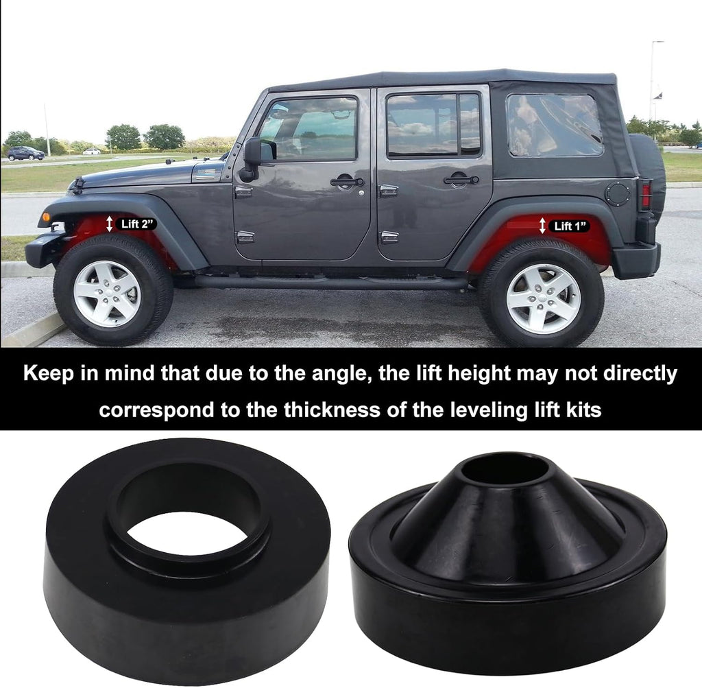 RYANSTAR 2" Front&1" Rear Lift Kit Compatible with 07-18 Jeep Wrangler JK