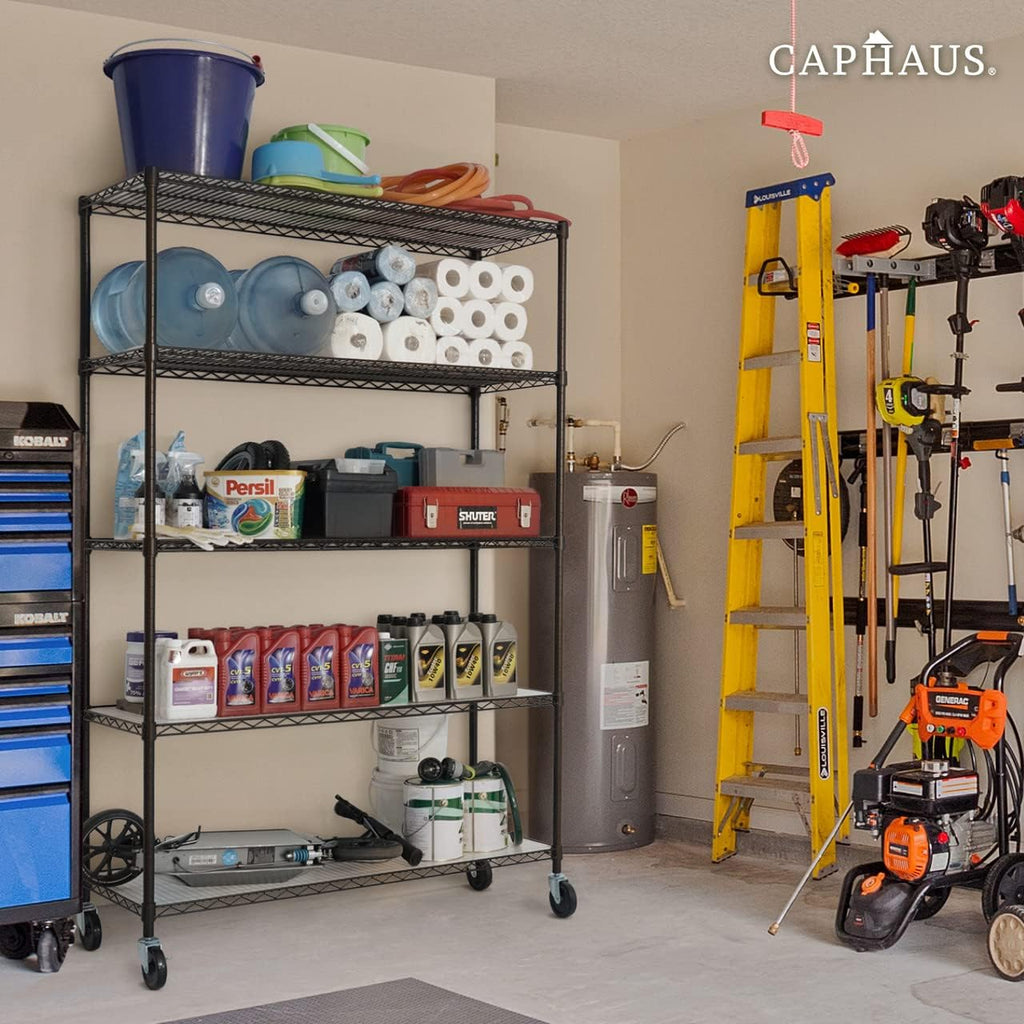 NSF Commercial Grade Heavy Duty Wire Shelving w/Wheels, Leveling Feet & Liners, Storage Metal Shelf, Garage Shelving