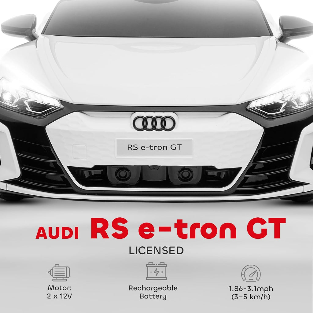 Licensed Audi RS e-tron GT 12V Ride On Car Truck for Kids White | Electric Car Ride On Vehicle, Parent Remote