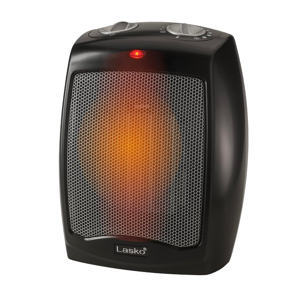 9" Tabletop Ceramic Space Heater with Thermostat - Black - CD09250