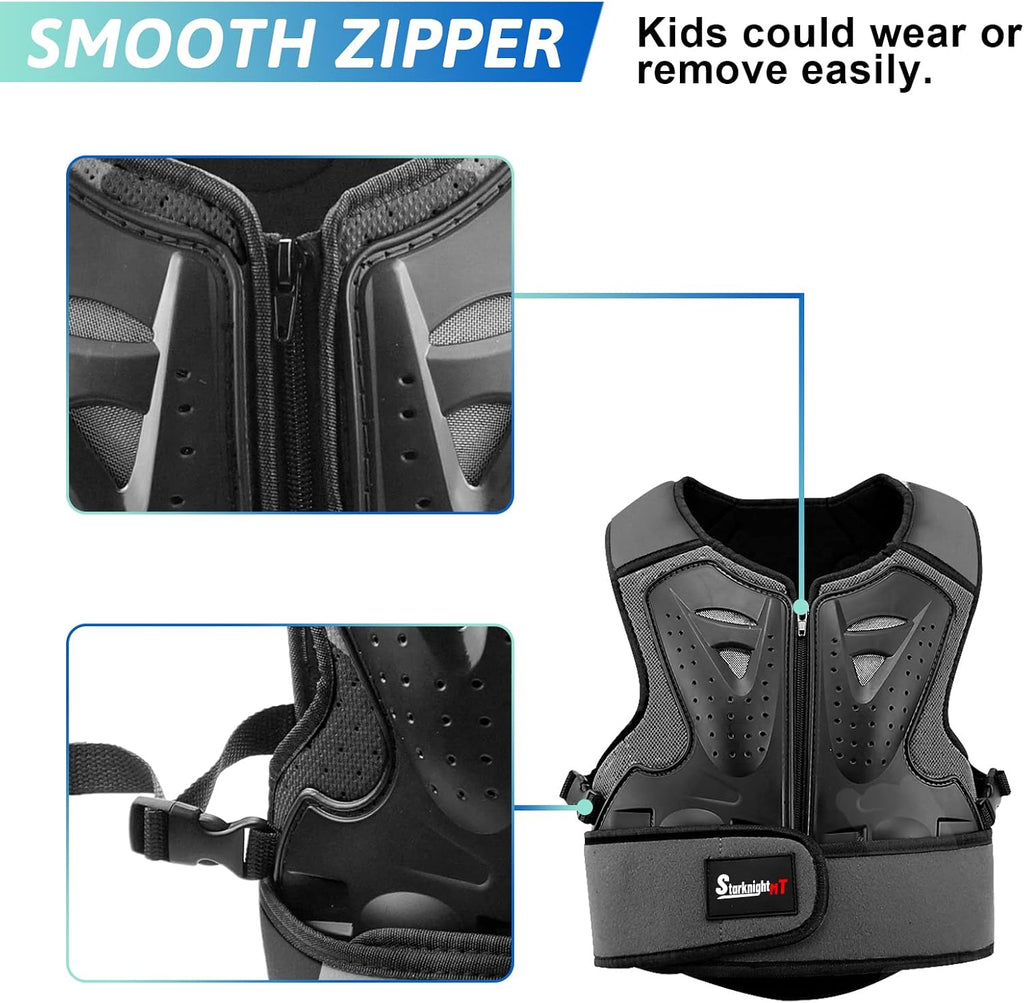 Kids Motorcycle Chest Protector Dirt Bike Youth Riding Spine Back Armor Protection for Motocross Cycling
