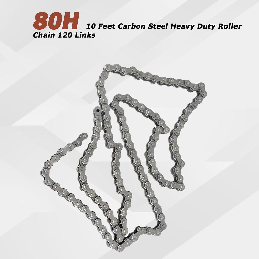 80H 10 Feet Roller Chain 120 Links with 1 Connecting Links
