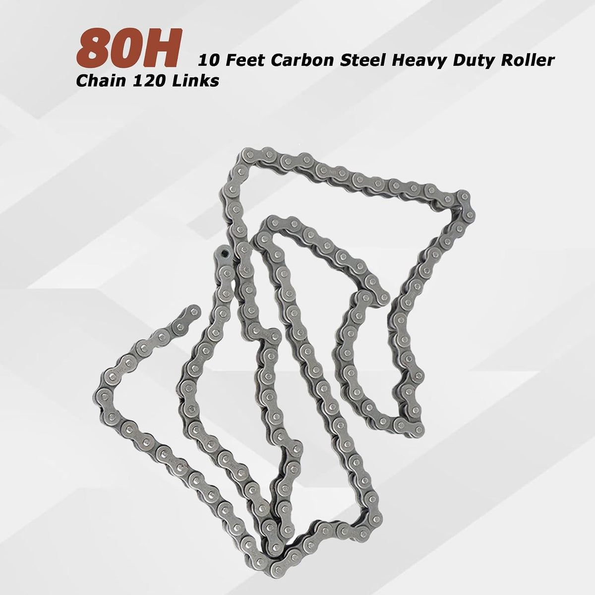 80H 10 Feet Roller Chain 120 Links with 1 Connecting Links