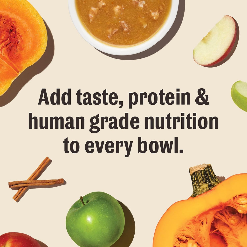 Pumpkin POUR OVERS Salmon & Pumpkin Dog Food Topper, Human Grade Wet Meal Enhancer with Pumpkin & Salmon Stew, Adds