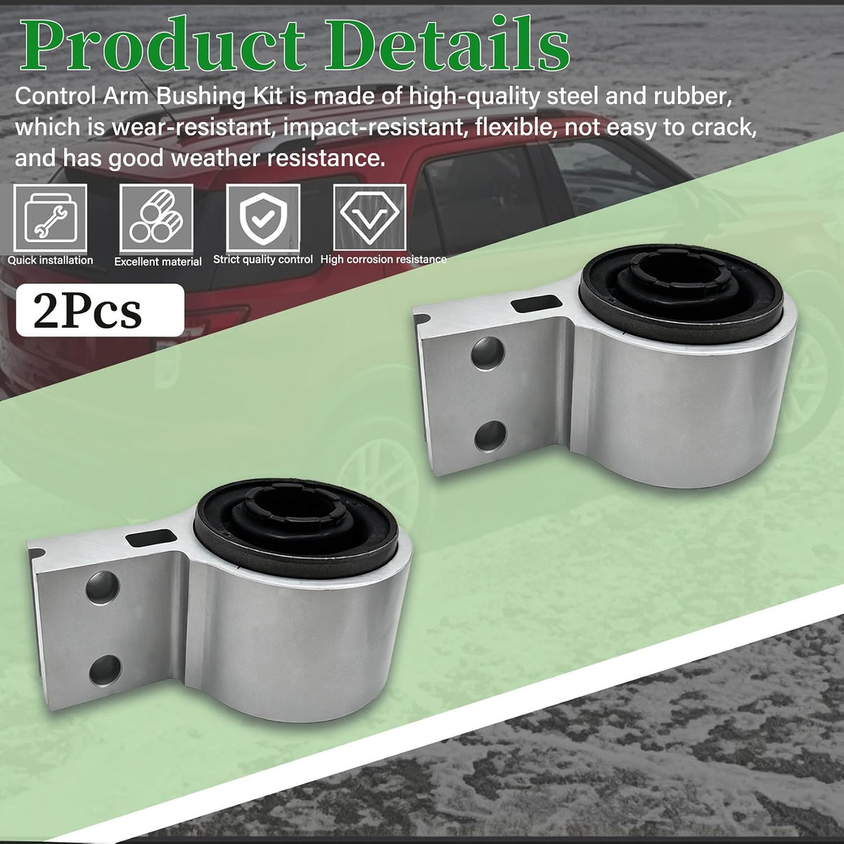 2 x Front Lower Rearward Suspension Control Arm Bushing, Compatible with Ford Explorer 2011-2017, Police Interceptor Utility 2013-2017, Replaces BB5Z3C403A BB5Z3C339A