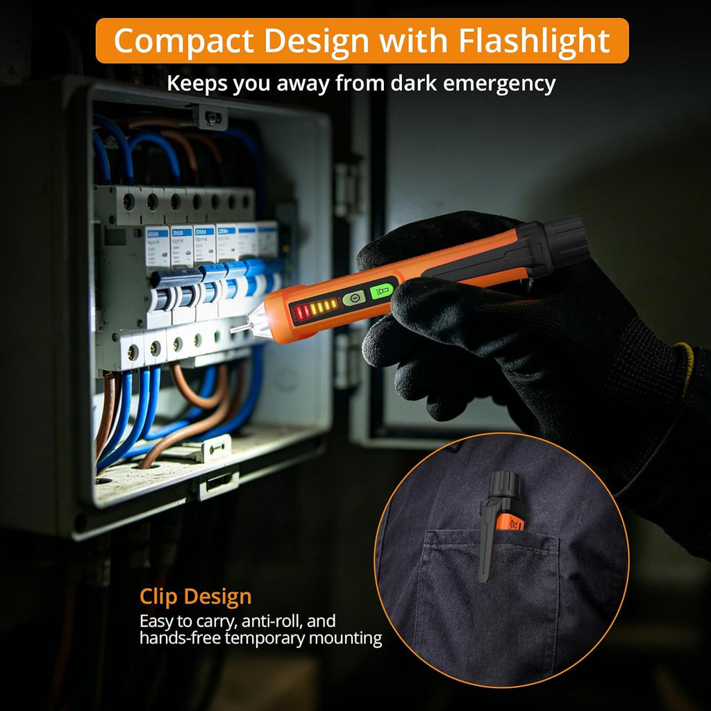Non Contact Voltage Detector 12-1000V AC Voltage Tester | Identifies Live and Null Wires with Audible Beeps and LED