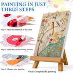 Persian Birds Flowers Paint by Numbers Kit for Adults Beginner, with Framed