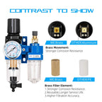 NANPU 1/4" NPT Air Filter Regulator Lubricator Combo, Manual Drain