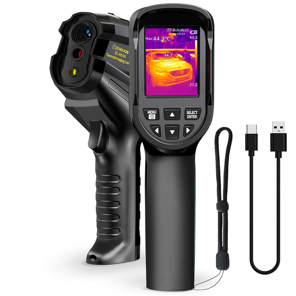 Handheld Thermal Imaging Camera, 160×120 Infrared Resolution, -4°F to 1022°F, 25Hz Infrared Camera, PC Analysis, 50°
