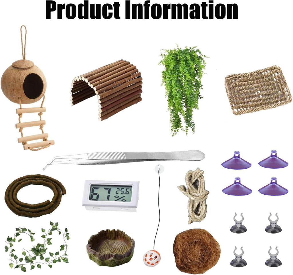 20-Piece Bearded Dragon Tank Accessories Set