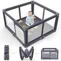 Foldable Baby Playpen Portable Travel Play Yard, Dark Gray | Safety Play Yard for Babies & Toddlers, Indoor & Outdoor