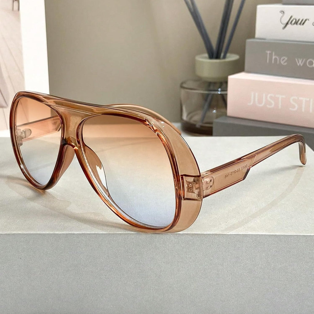 Aviator Sunglasses for Women Retro Oversized Square Sun Glasses for Outdoor Sporting Driving UV400 Protection