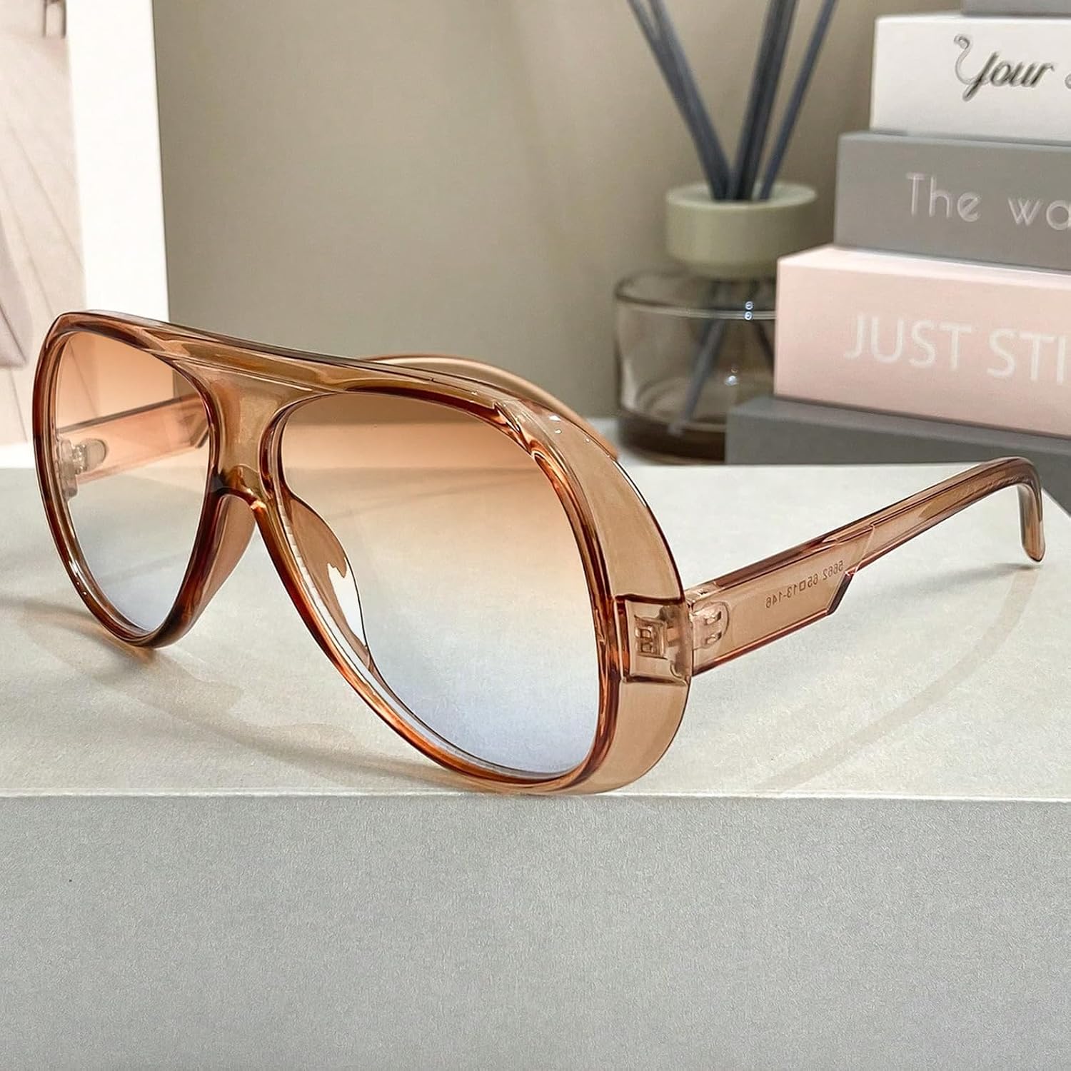 Aviator Sunglasses for Women Retro Oversized Square Sun Glasses for Outdoor Sporting Driving UV400 Protection