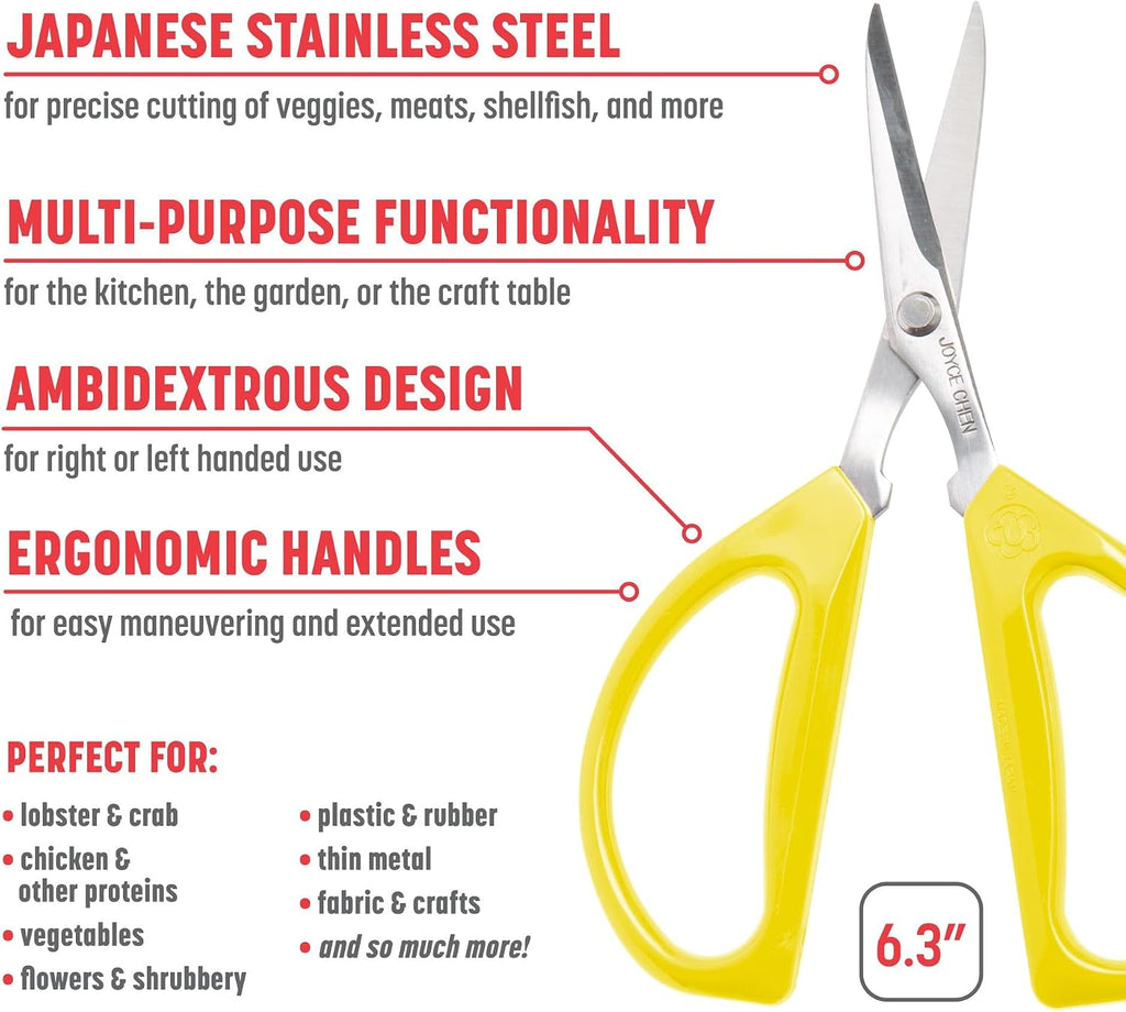 Original Unlimited Kitchen Scissors All Purpose Kitchen Shears With Comfortable Handles, Yellow, 2 Pack