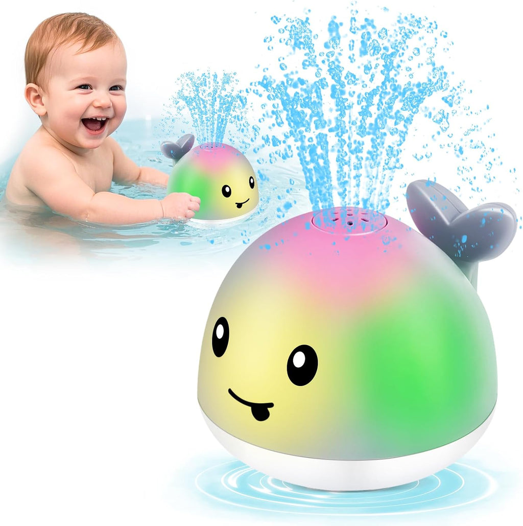 Whale Bath Toy Sprinkler, Light Up Baby Bath Toys for Kids | Buthtub Toys Sprayer for Babies 6-12 Months Infant