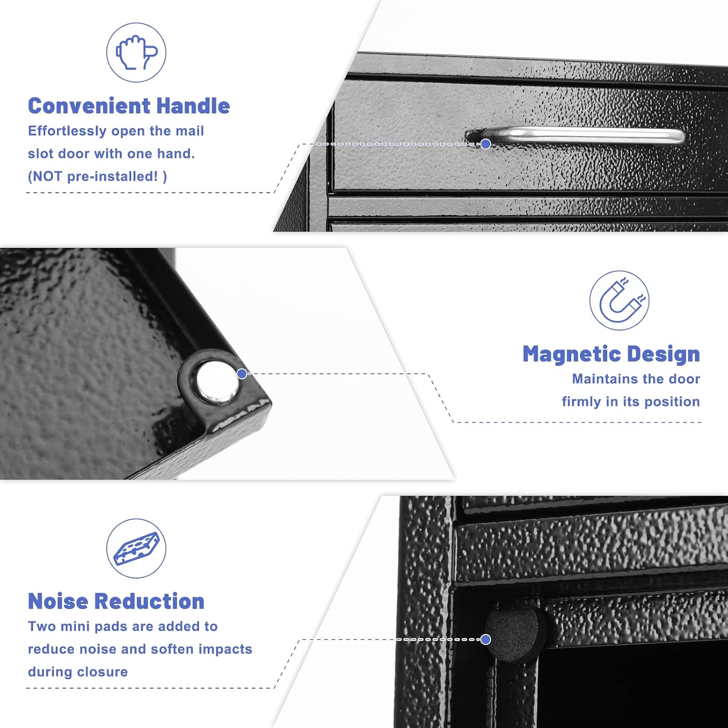 Steel Key Lock Mail Boxes for Outside, Locking Wall Mount Mailbox, Security Key Drop Box for Home, Office or