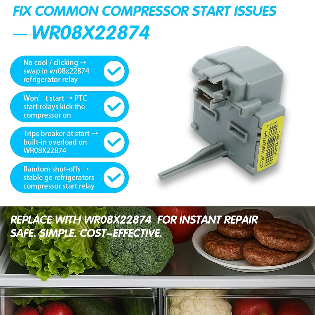 WR08X22874 AP5970731 PS11701228 Refrigerator Compressor Start Relay Kit