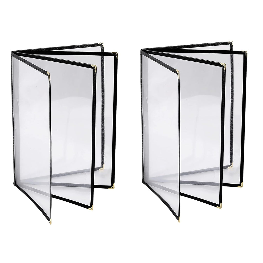 Menu Covers 8.5 x 11 Inch, 2 Pack 4 Page 8 View Clear Menu Holder Sleeve