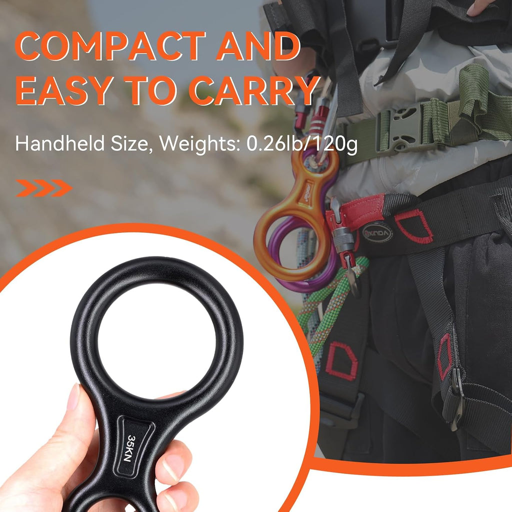 Rescue Figure 8 Descender Climbing Gear Downhill Equipment 35KN/3500kg 7075 Aluminum Alloy Rigging Plate for Climbing
