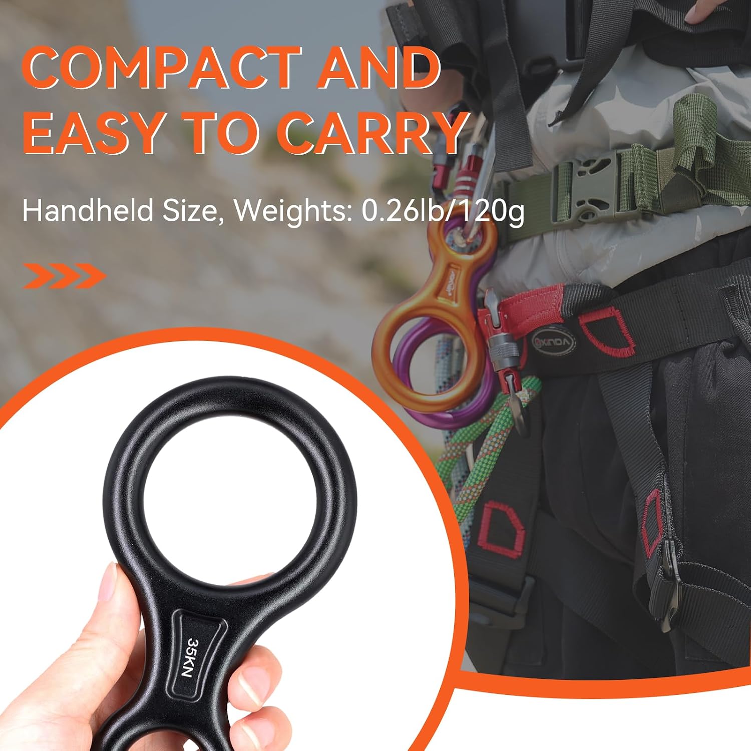 Rescue Figure 8 Descender Climbing Gear Downhill Equipment 35KN/3500kg 7075 Aluminum Alloy Rigging Plate for Climbing