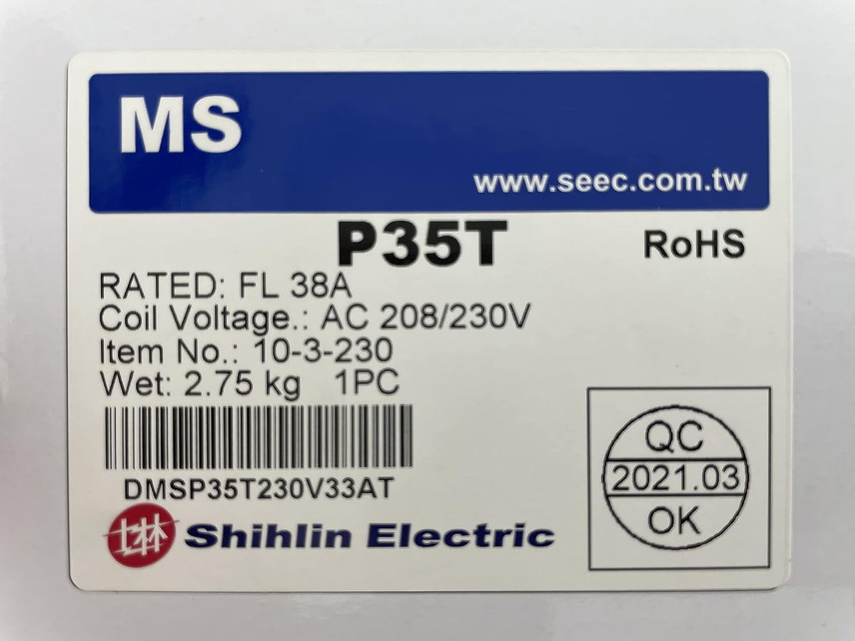 Magnetic Motor Starter Control 10 HP 3 Phase 208/230V 28-38AMP S-P35T