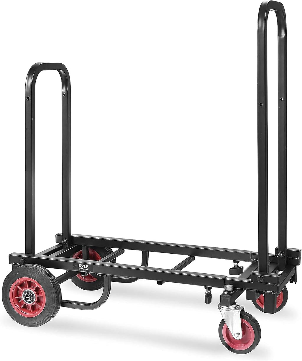 Compact Folding Adjustable Equipment Dolly - Heavy Duty Multi‑Function Convertible Cart Hand Truck/Platform Cart with