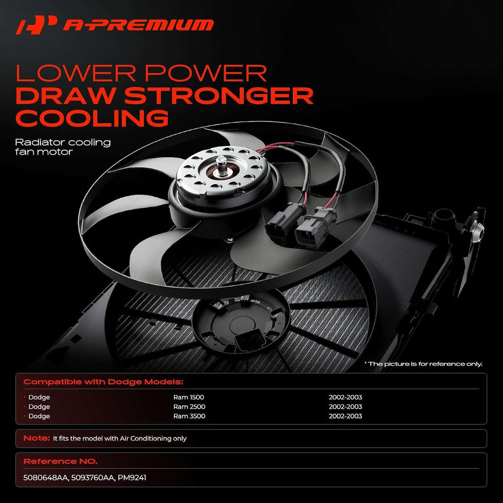 A-Premium A/C Condenser Fan Motor Compatible with Dodge