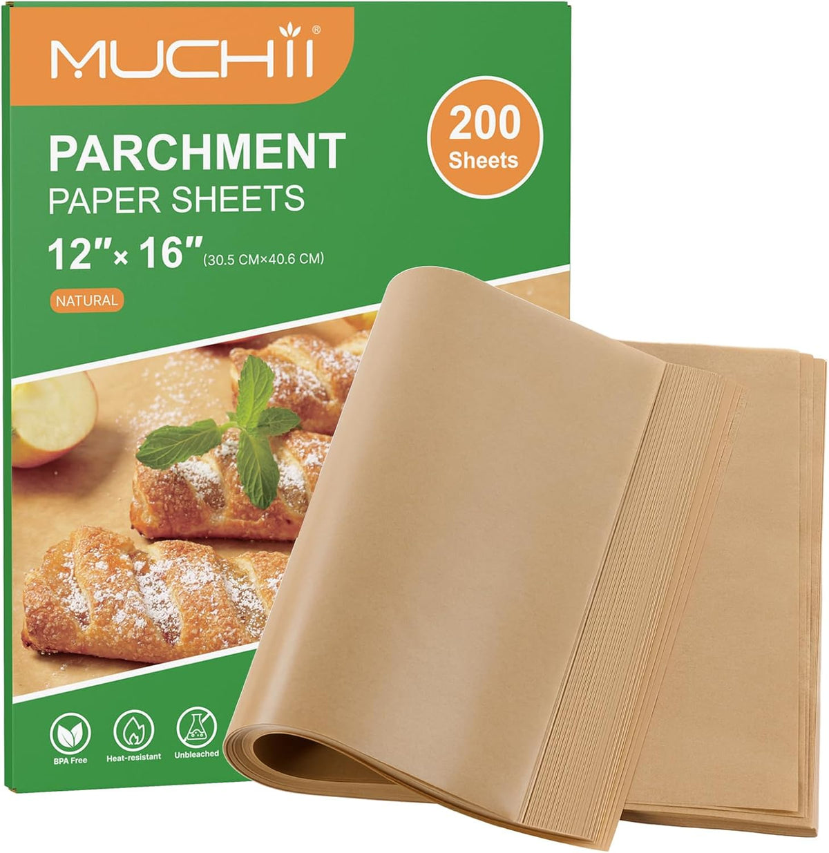 200 Pcs Parchment Paper Sheets for Baking, Precut Non-Stick