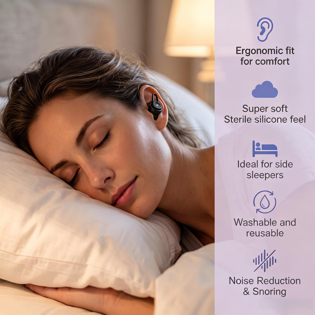 Ear Plugs for Sleeping - 29dB SNR Certified Noise Reduction Snoring