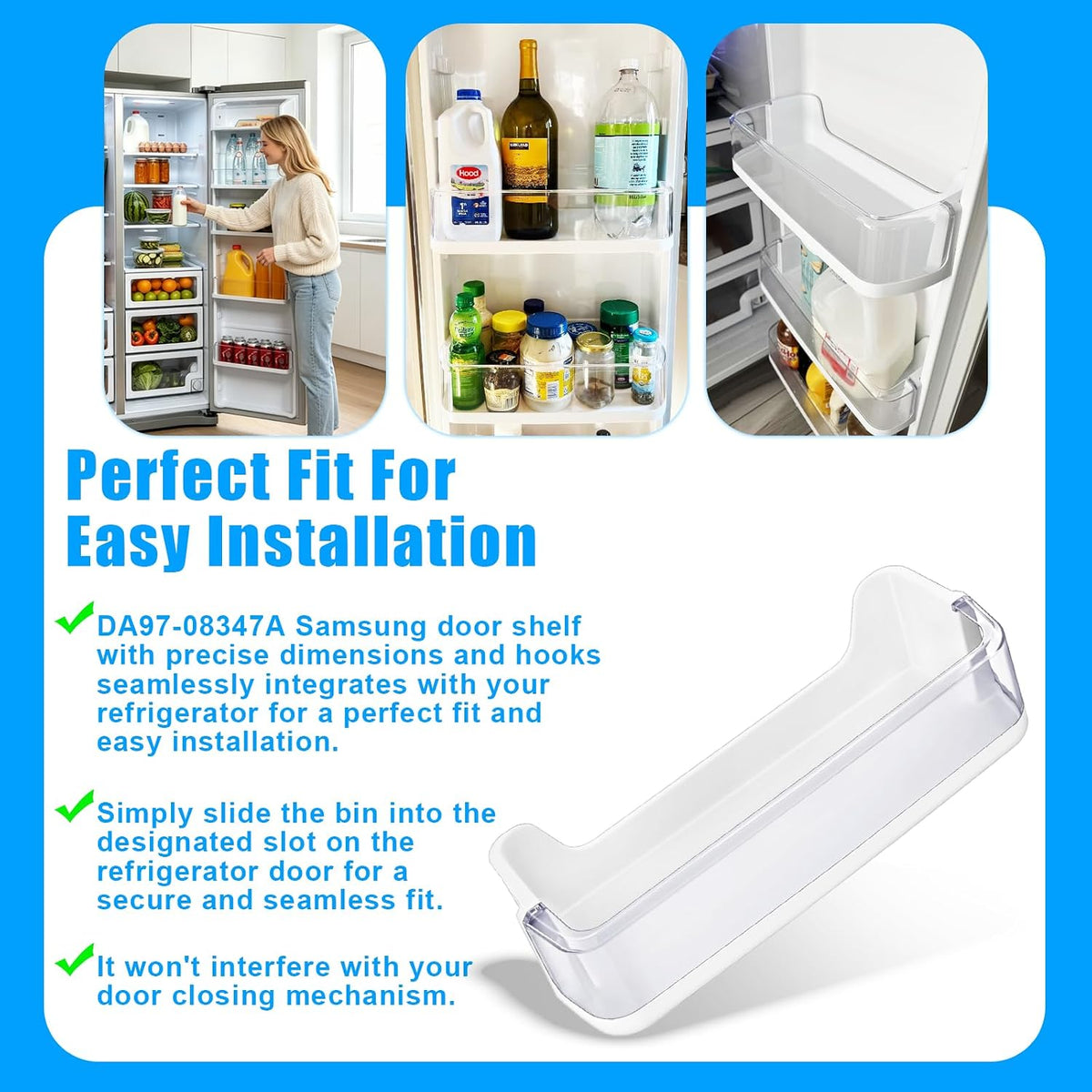 DA97-08347A RS265TDRS RS25H5111BC RS25H5111SR Refrigerator Door Shelf Bin