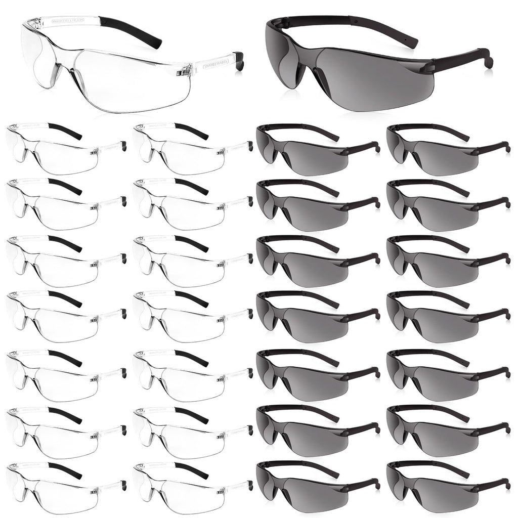 Clear Safety Glasses for Men, Eye Protection with Ansi Z87.1 30pcs