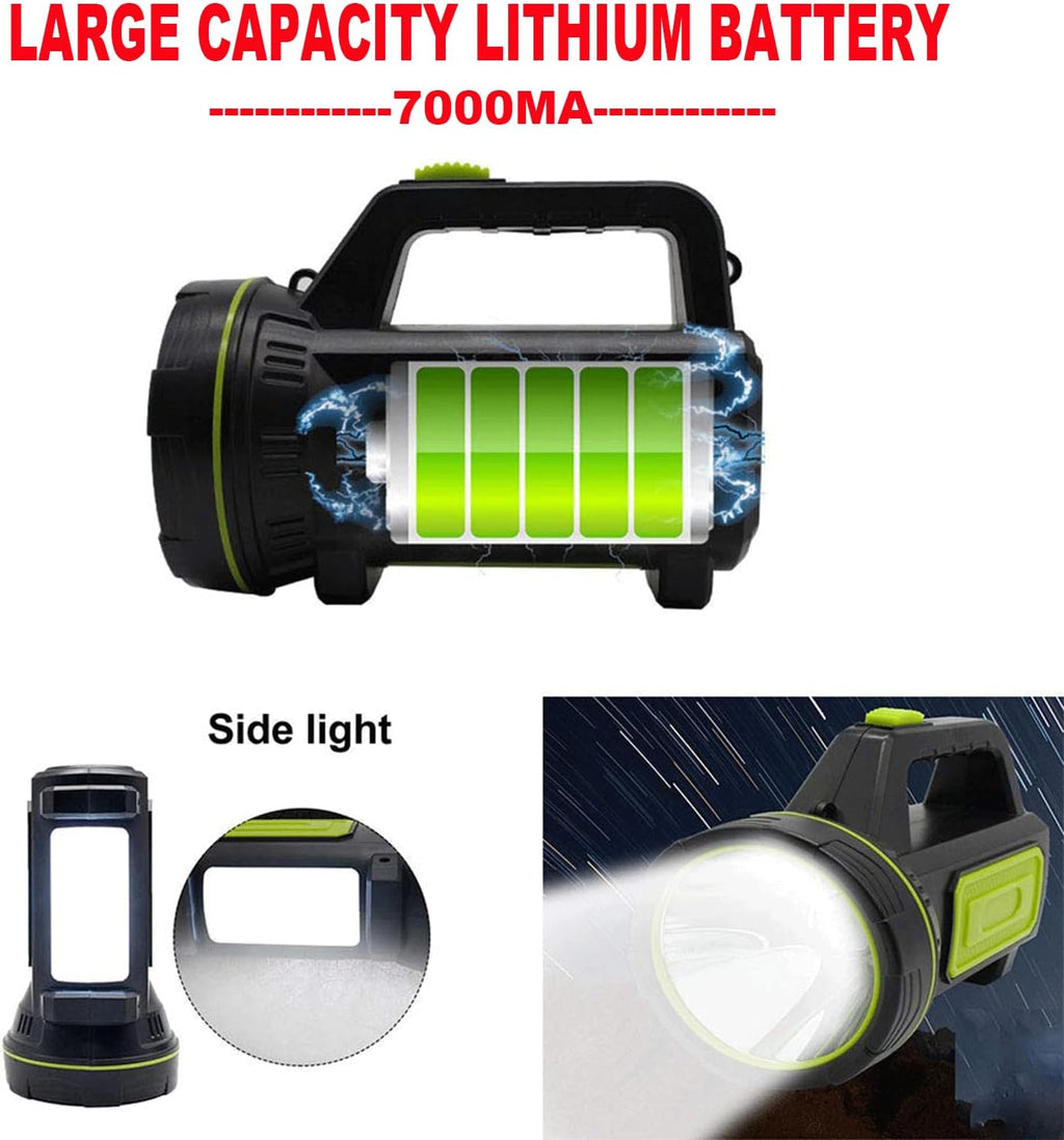 LED Searchlights Handheld Lantern, 13000LM 2 Modes USB Rechargeable LED Flashlights, High Power Outdoors Camping