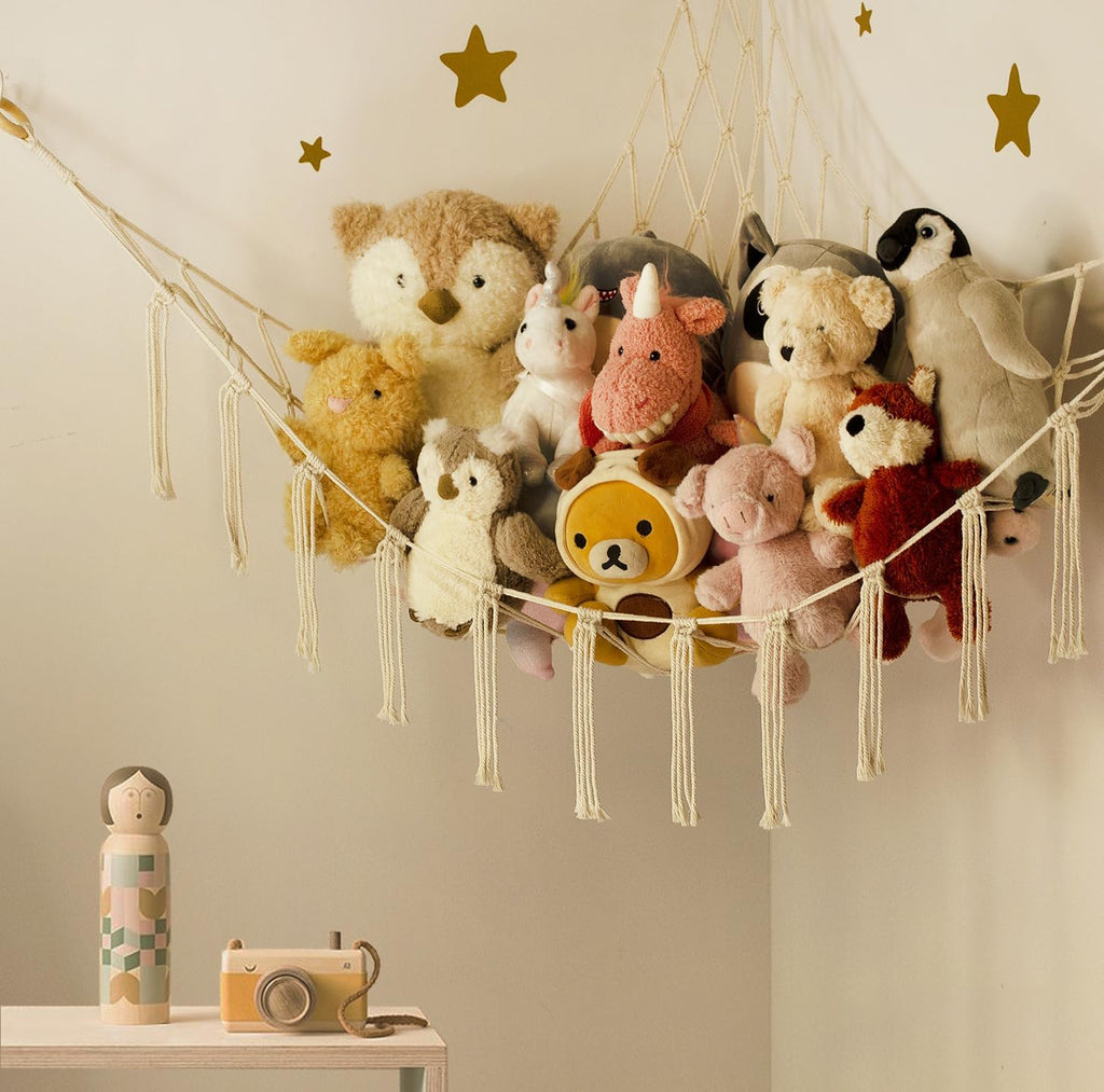 Stuffed Animal Storage Hammock or Net Corner - Large Toy Hammock Net for Stuffed Animals Room Decor - Cute Stuff