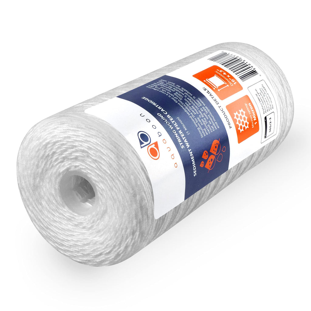 Aquaboon 1 Micron 10 x 4.5 String Wound Water Filter Cartridge 2-Pack