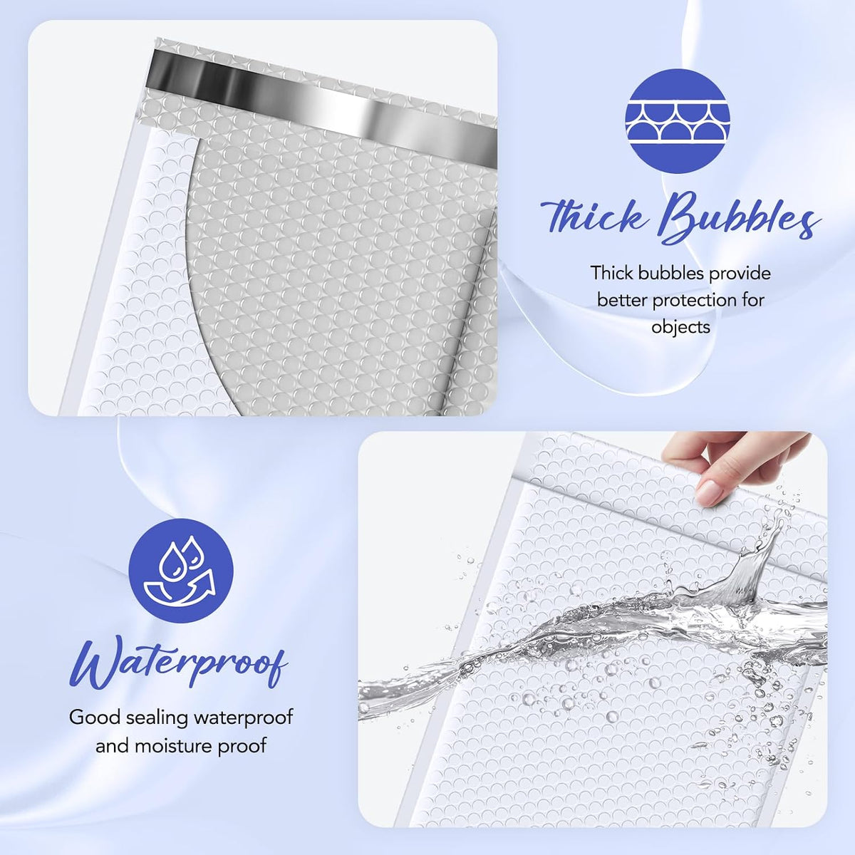 White Bubble Mailers 9.5x14.5" 25 Pack Large Opaque Padded Envelopes