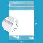 2 x 3 2Mil Small Plastic Bags, 1000 pack, Write on White Block, Reclosable