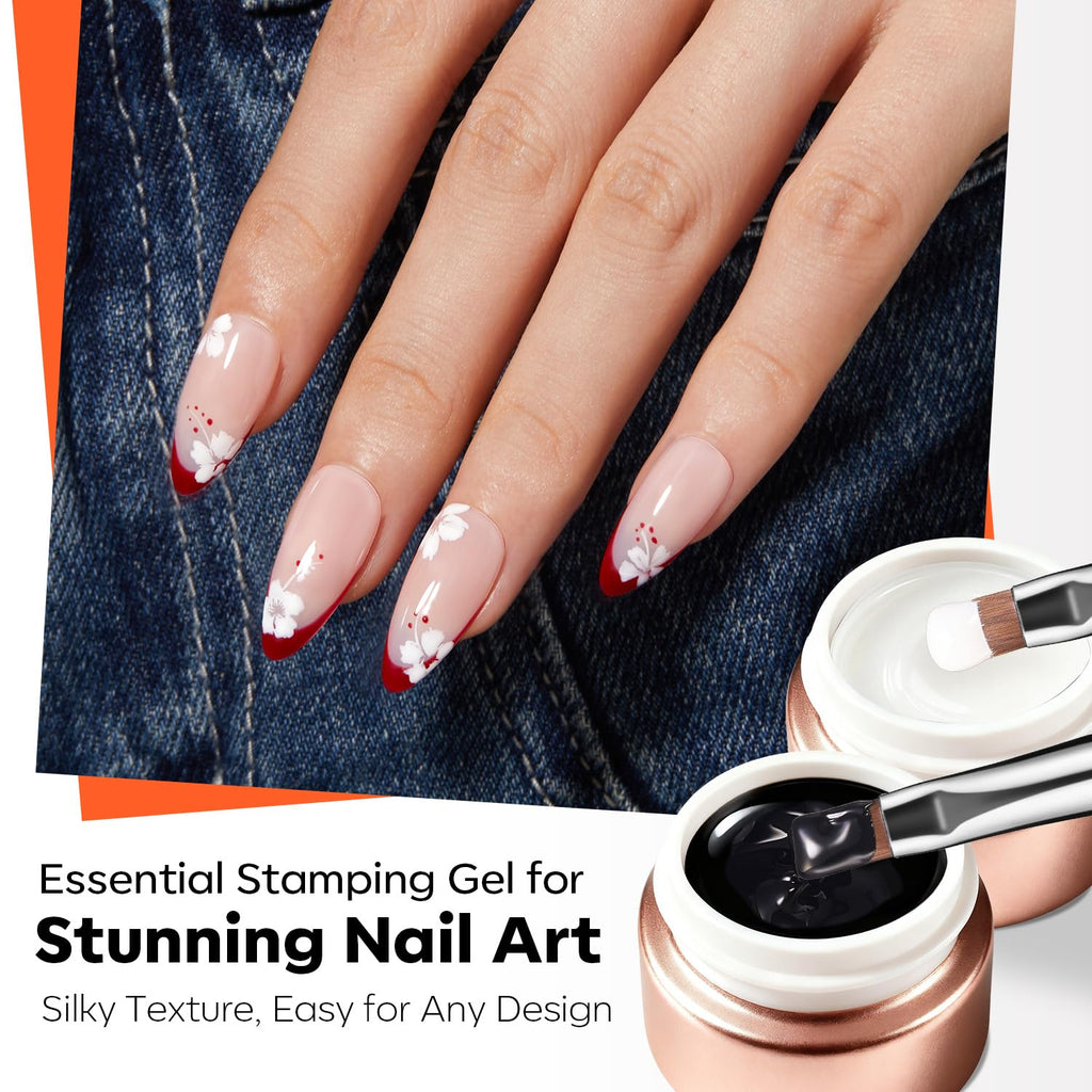 16 PCS Nail Stamping Kit, French Tip Stamper Multi-Design Plate