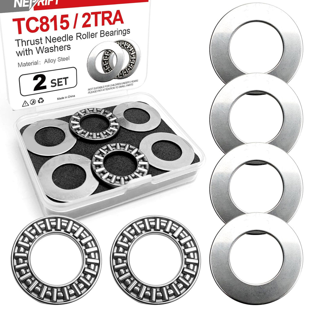 Neprift 2 Sets TC815+2TRA Thrust Needle Roller Bearings, 1/2"