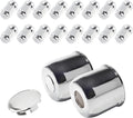 2-Pack Trailer Push Through Center Caps and Trailer Lug Sets - Fit 4.88-4.9in Wheel Center Caps Chrome Wheel Cover