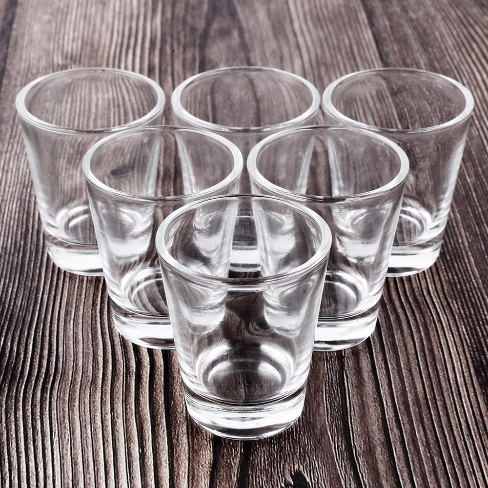 Heavy Base Shot Glasses, 1.5 oz Sets of Clear Shot Glass (12 Pack), Measuring Cup for Espresso, Liquid, and Wine