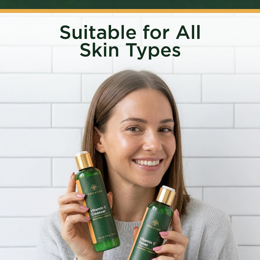 Beauty Vitamin C Brightening Face Care, Minimizing Pores & Facial Cleanser for Gentle Deep Cleaning with Organic