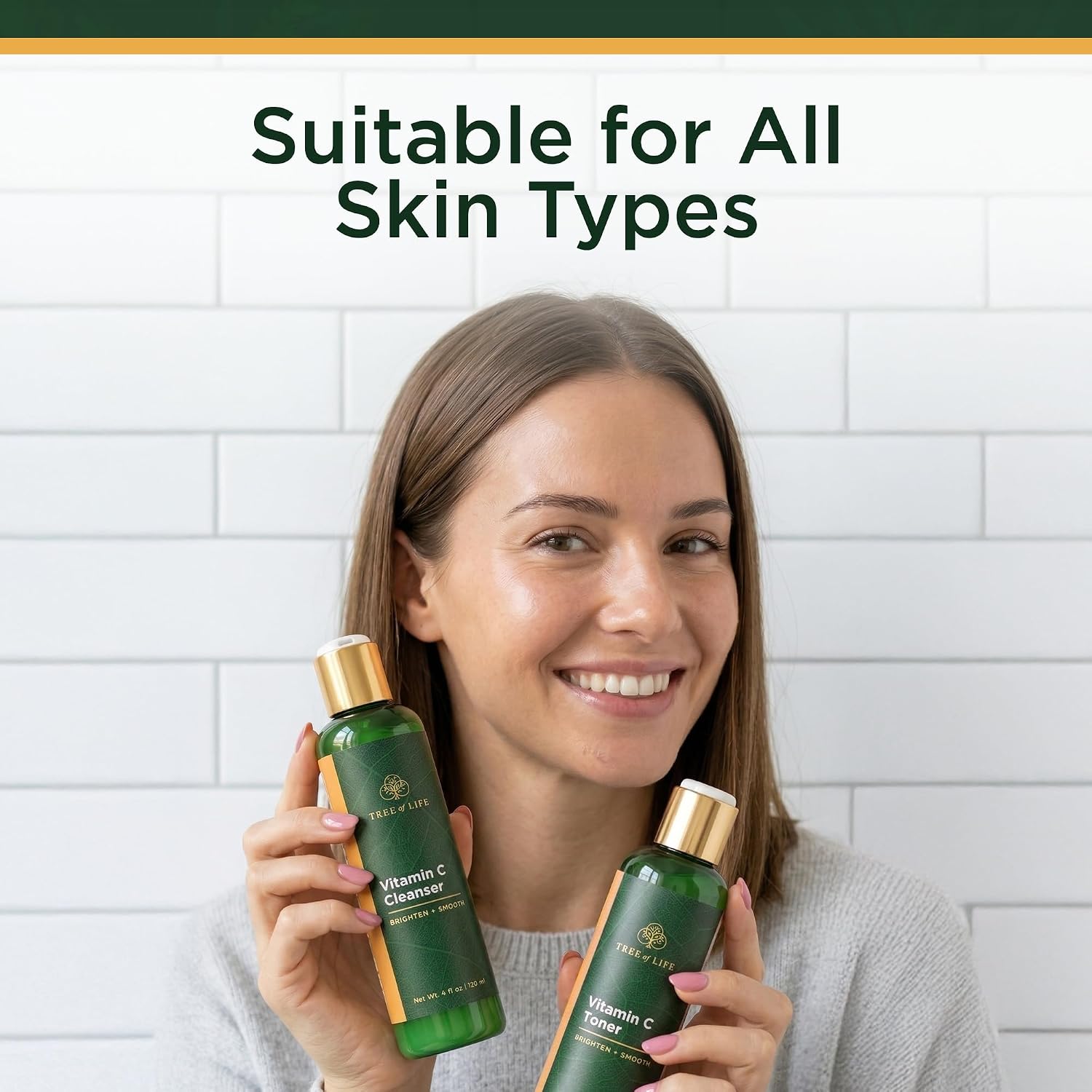 Beauty Vitamin C Brightening Face Care, Minimizing Pores & Facial Cleanser for Gentle Deep Cleaning with Organic