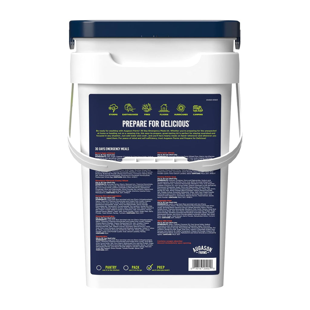 30 Day Emergency Food Supply Kit | 1 Person Survival Meal kit, Dehydrated Meals with Long Shelf Life, Just Add Water