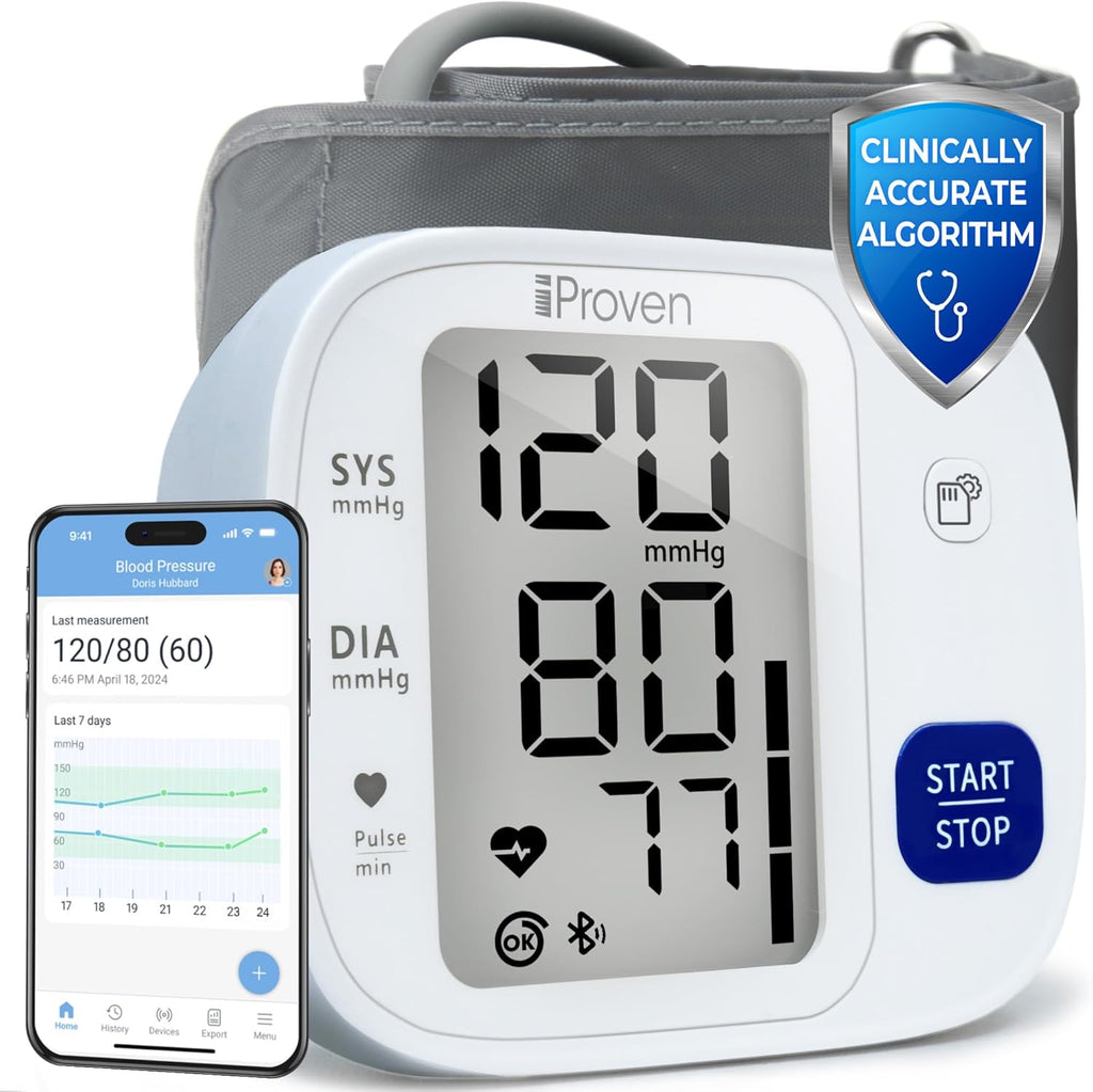 iProven Blood Pressure Monitor Bluetooth for Home Use - Upper Arm with App Integration, Easy-to-Use One-Touch
